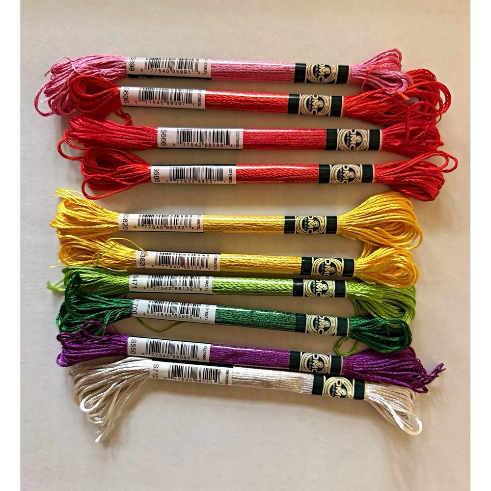 DMC Satin Special 6-Strand Stranded Cotton Embroidery Floss Lot - Solid Colors